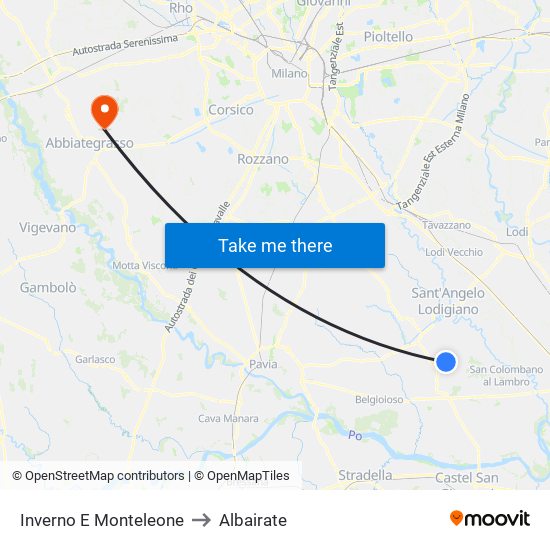 Inverno E Monteleone to Albairate map