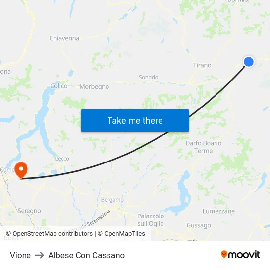 Vione to Albese Con Cassano map