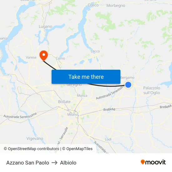 Azzano San Paolo to Albiolo map