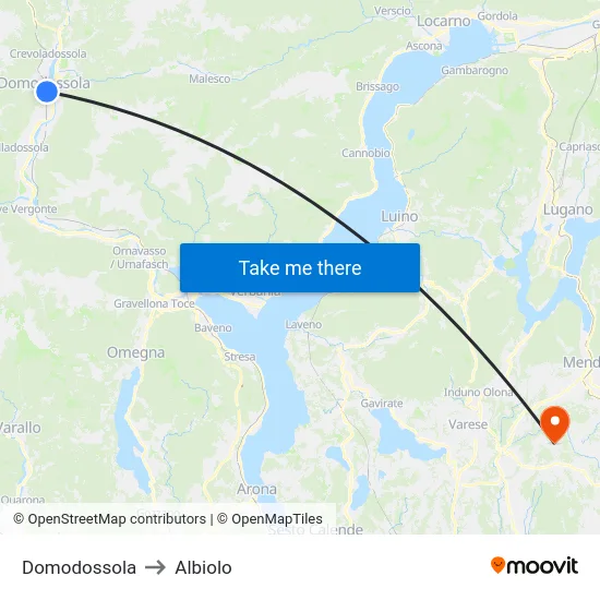 Domodossola to Albiolo map
