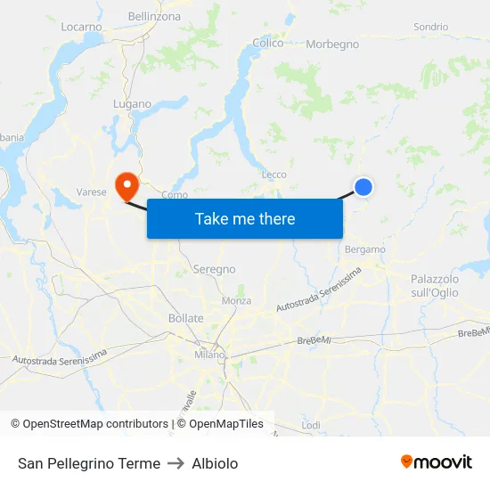 San Pellegrino Terme to Albiolo map