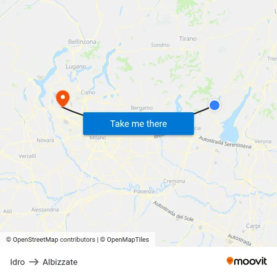 Hydro to Albizzate map