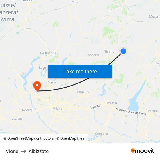 Vione to Albizzate map