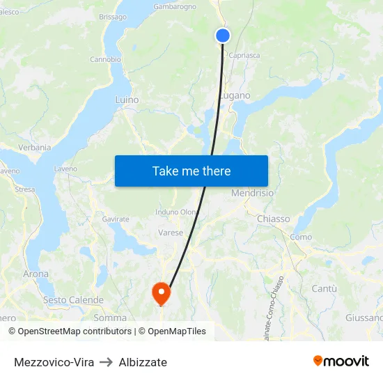 Mezzovico-Vira to Albizzate map