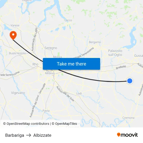 Barbariga to Albizzate map