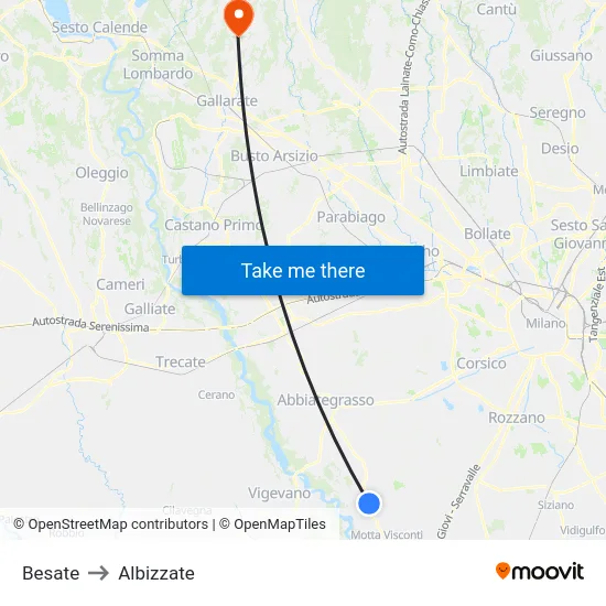Besate to Albizzate map