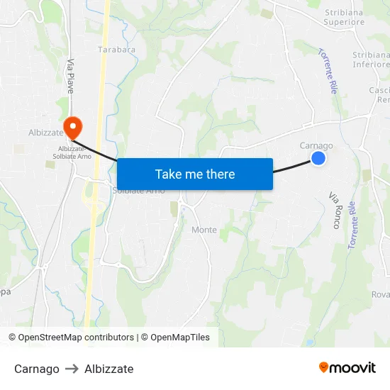 Carnago to Albizzate map