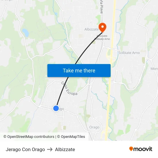 Jerago con Orago to Albizzate map