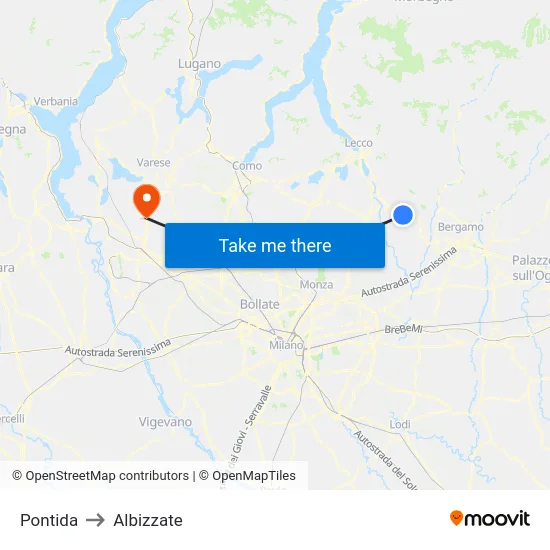 Pontida to Albizzate map