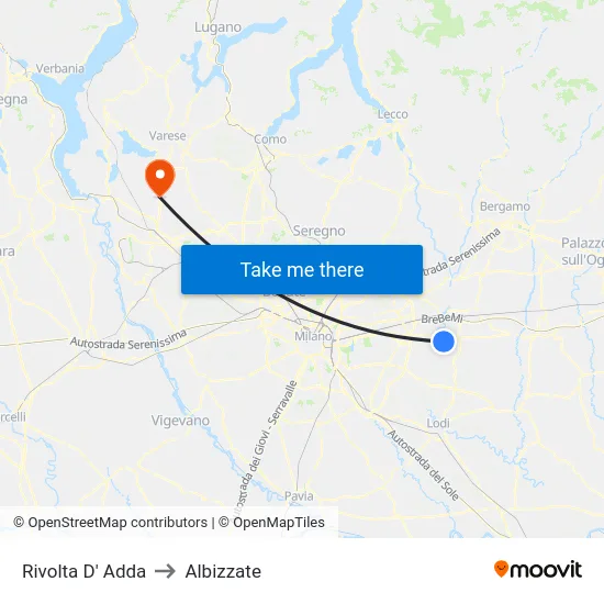 Rivolta d'Adda to Albizzate map