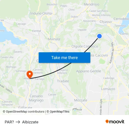 Parre to Albizzate map