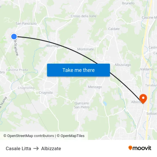 Casale Litta to Albizzate map