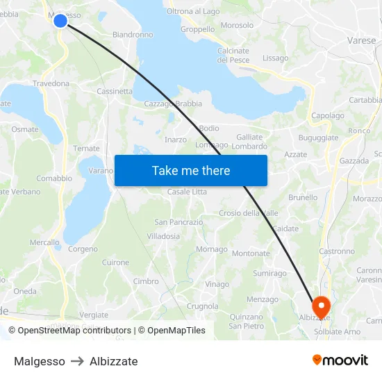 Malgesso to Albizzate map