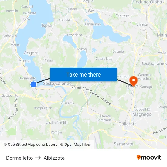 Dormelletto to Albizzate map