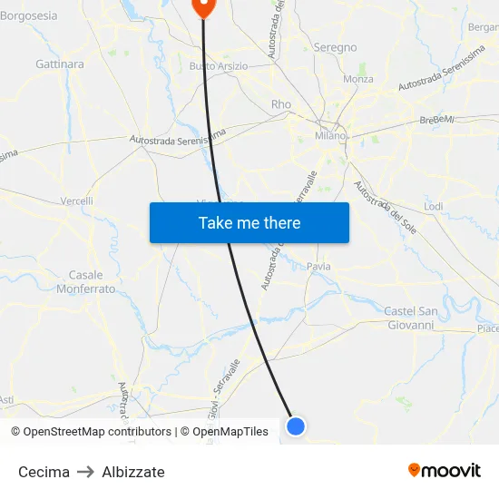 Cecima to Albizzate map