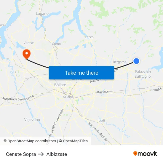 Cenate Sopra to Albizzate map