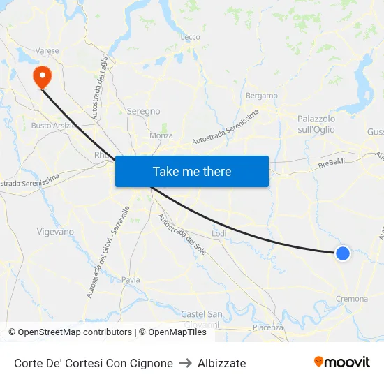 Corte De' Cortesi Con Cignone to Albizzate map