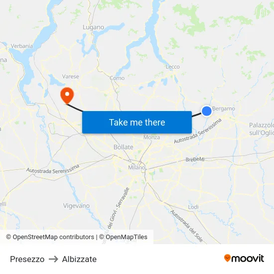 Presezzo to Albizzate map