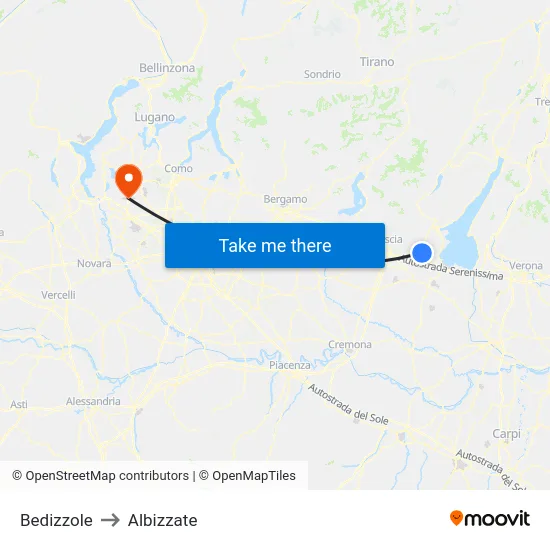 Bedizzole to Albizzate map