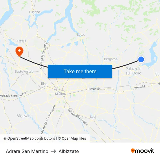 Adrara San Martino to Albizzate map