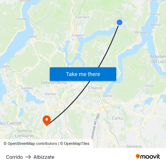 Corrido to Albizzate map