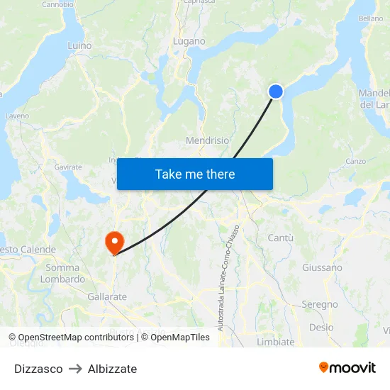 Dizzasco to Albizzate map