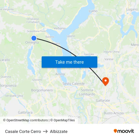 Casale Corte Cerro to Albizzate map