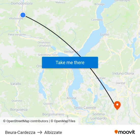 Beura-Cardezza to Albizzate map