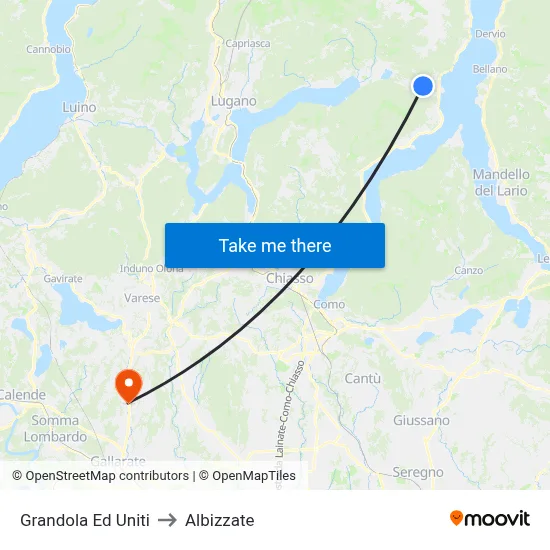 Grandola Ed Uniti to Albizzate map
