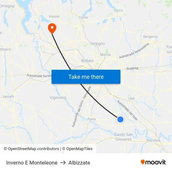 Inverno e Monteleone to Albizzate map