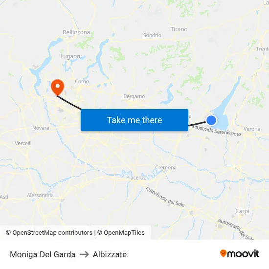 Moniga del Garda to Albizzate map
