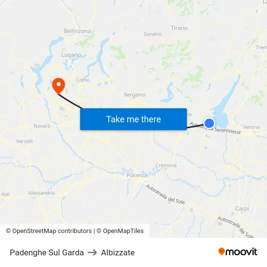 Padenghe Sul Garda to Albizzate map