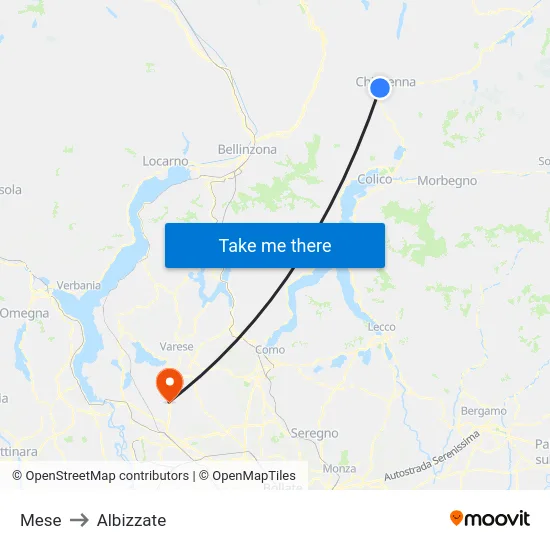 Mese to Albizzate map
