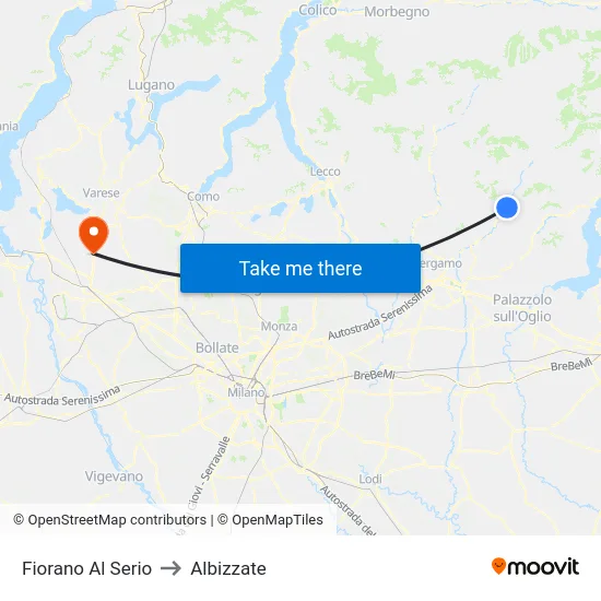 Fiorano al Serio to Albizzate map
