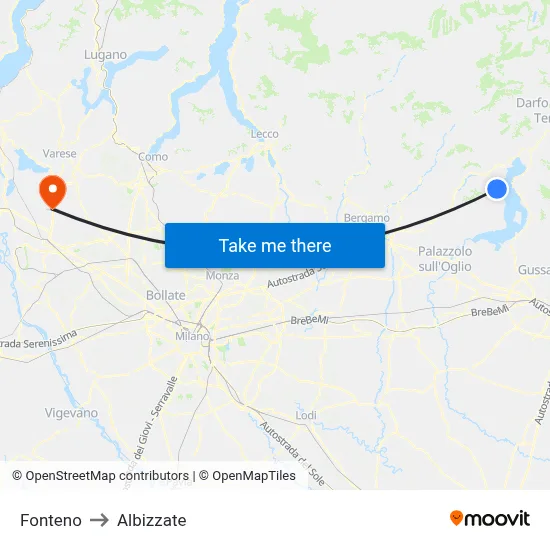 Fonteno to Albizzate map