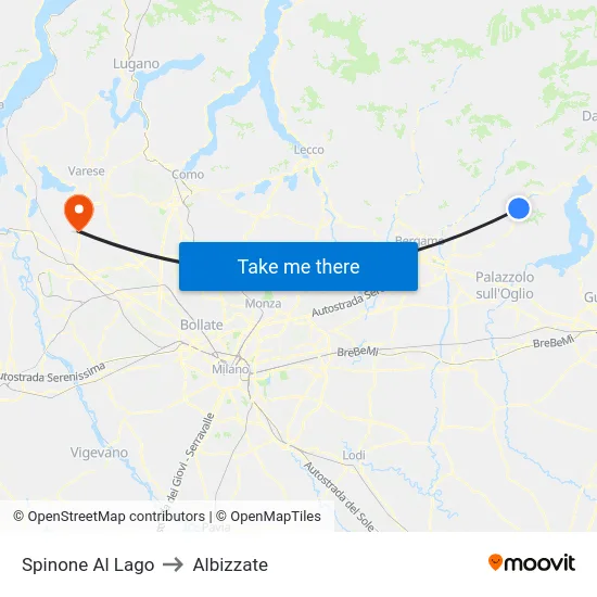 Spinone Al Lago to Albizzate map