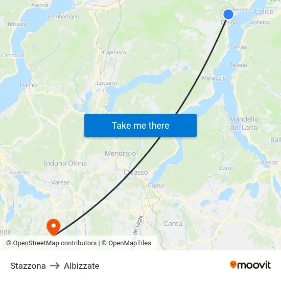 Stazzona to Albizzate map