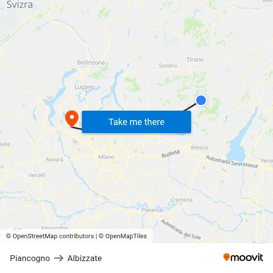 Piancogno to Albizzate map