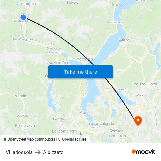 Villadossola to Albizzate map