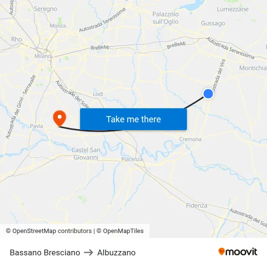 Bassano Bresciano to Albuzzano map