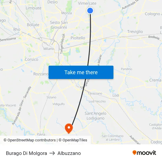Burago di Molgora to Albuzzano map
