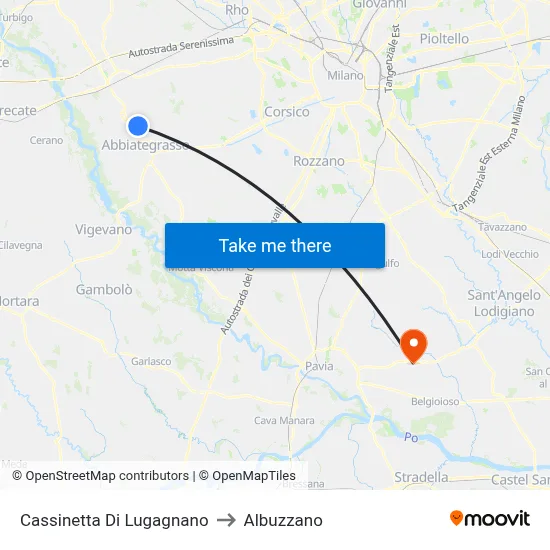 Cassinetta Di Lugagnano to Albuzzano map