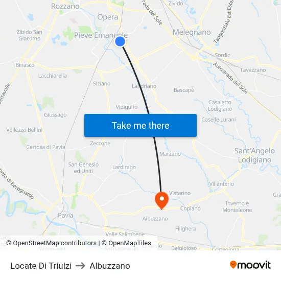 Locate di Triulzi to Albuzzano map