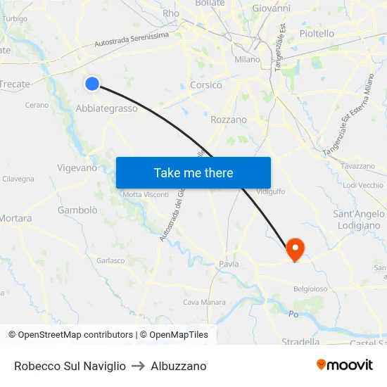Robecco Sul Naviglio to Albuzzano map