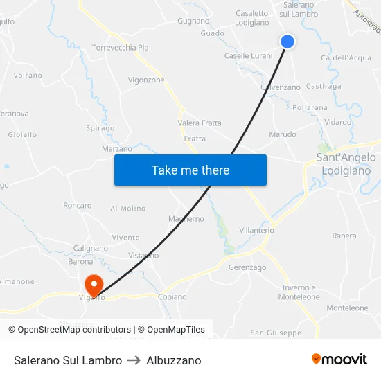 Salerano Sul Lambro to Albuzzano map