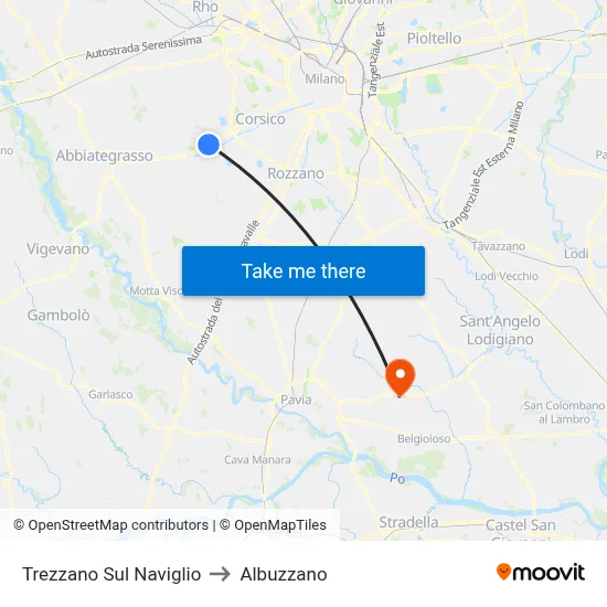 Trezzano Sul Naviglio to Albuzzano map