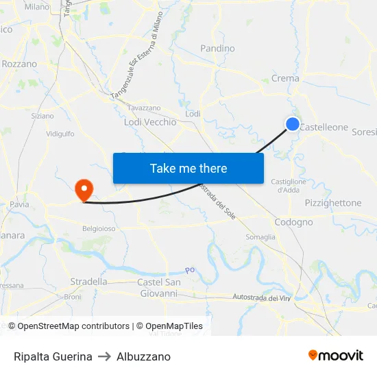 Ripalta Guerina to Albuzzano map