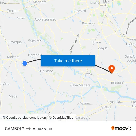 Gambol to Albuzzano map