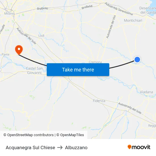 Acquanegra sul Chiese to Albuzzano map