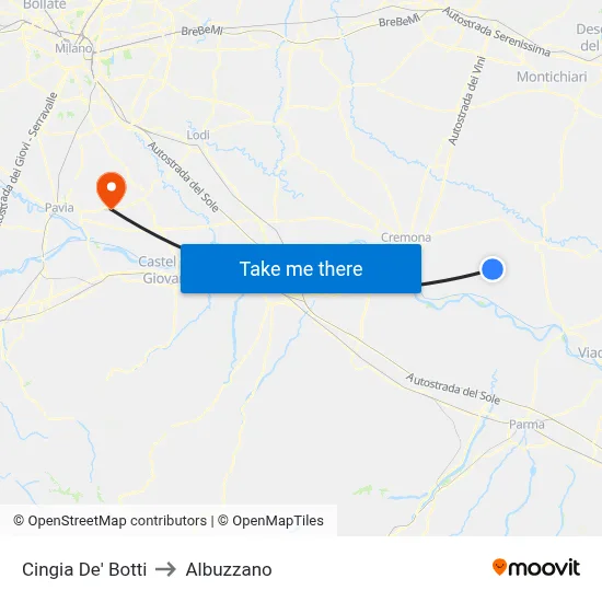 Cingia de' Botti to Albuzzano map